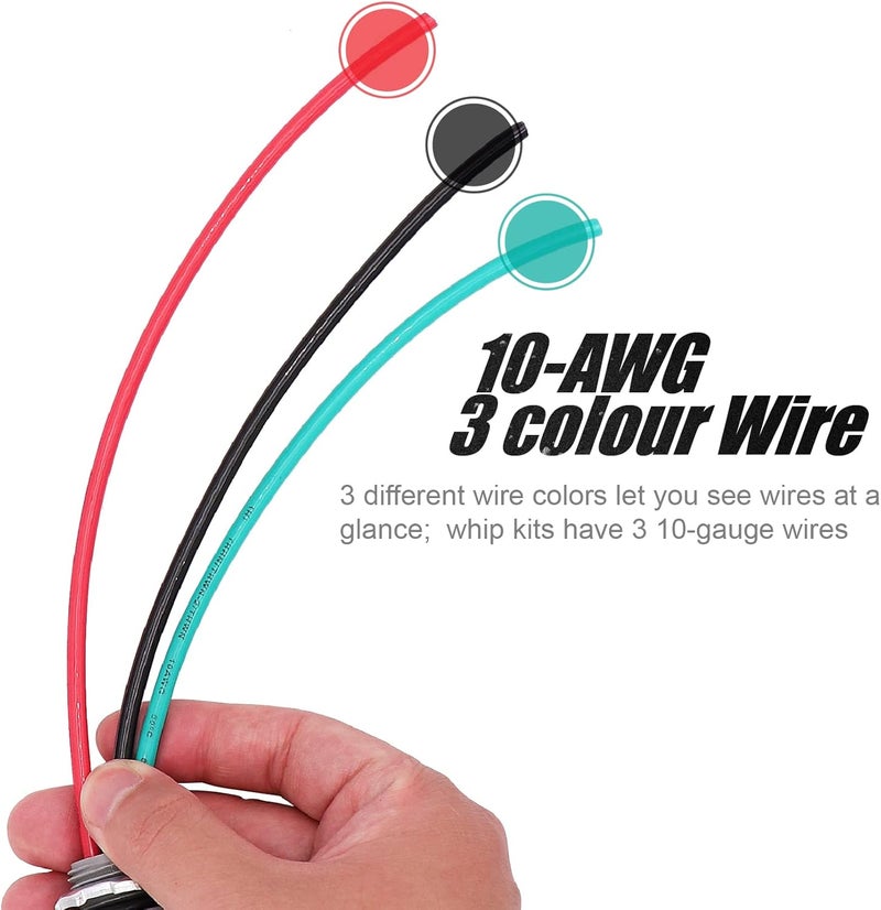 Fuzbaxy 6FT 1/2-Inch Electrical A/C Whip Kit,Nonmetallic Liquid Tight Flexible Electrical Conduit,7.5FT of Connecting Wires 3-Conductor 10-Gauge Wires w/Straight/90 Degree Fittings - Image 5